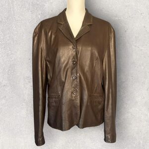 Vintage Women’s Buttery Soft Harold’s Genuine Leather Jacket Brown